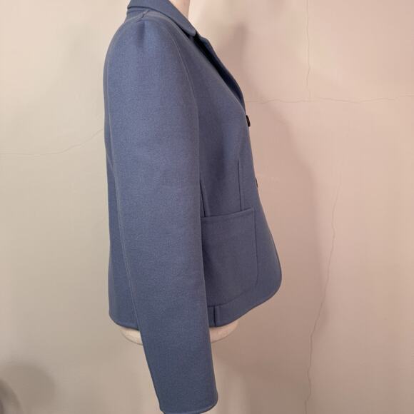 Valentino Blue Angora Wool Blazer Jacket 42 NWT Luxury Minimalist $3990 - Picture 6 of 14